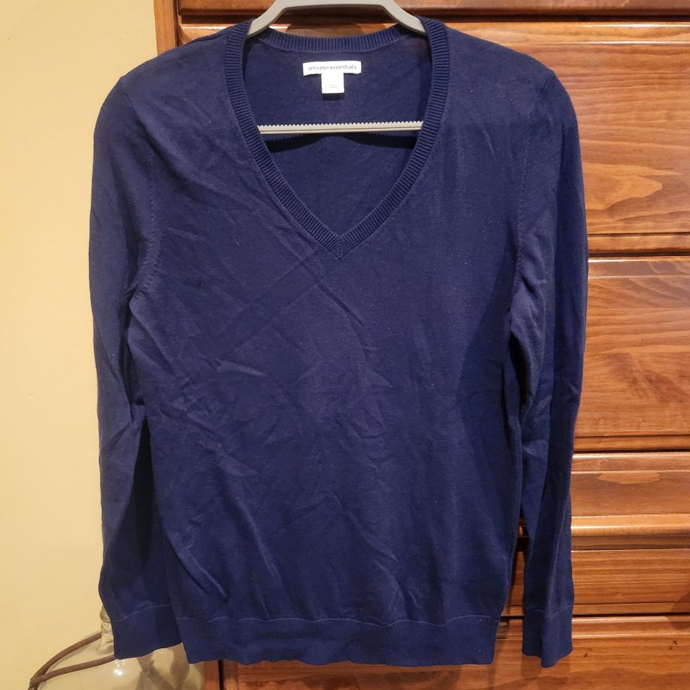 Amazon Essentials V Neck Sweater M Navy